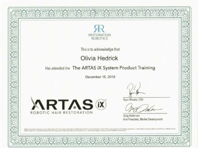 Artas Ix Certification