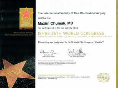 Maxim Cumak MD ISHRS 26th World Congress