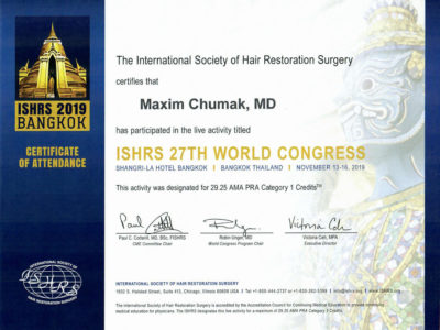 Maxim Cumak MD ISHRS 27th Wrld Congress