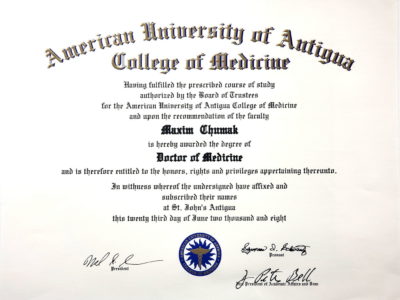Medical Doctor Degree American University of Antigua